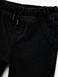 Pamuklu Rahat Kesim Beli Bağcıklı Jogger Denim Pantolon