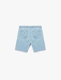 Beli Bağcıklı Cep Detaylı Pamuklu Bermuda Baggy Jean Şort