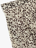 Standart Bel Leopar Desenli Pileli Midi Şifon Etek