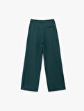 Pileli Cepli Yüksek Bel Geniş Paça Gabardin Baggy Pantolon