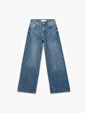 Pamuklu Loose Fit Düz Kalıp Jean Pantolon - Loose Straight Fit Jean