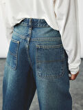 Pamuklu Geniş Paça Denim Pantolon - Loose Fit Jean