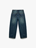Pamuklu Geniş Paça Denim Pantolon - Loose Fit Jean