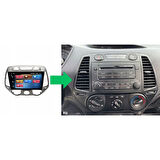 Hyundai i20 - Araç Multimedya Ekran - 4GB 64GB - Yuvarlak Analog - Silver - 2008 - 2012 - 9 Inch - MYWAY - RED