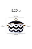 Zigzag Emaye Derin Tencere 5.20 Lt | 24 cm