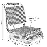 Enazon 8 Dilim Elektrikli Saf Döküm Tost Makinesi  (Döküm 30x23) - İnoks - Sarı