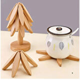 Mucit Home   Ağaç Şeklinde Bambu Nihale -- Pratik Katlanır Nihale - Bambu Bardak Altlığı