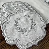 Mucit Home Amerikan Servis Ve  Masa Örtüsü 6 Kişilik 19 Parça Runner Seti Nakışlı Yemek Sunum Takımı