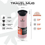 MADMUGS TM-TA-005 Travel Mug Termos Bardak 0,47lt-Pembe