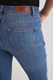 Julia 116 NORMAL BEL MAVİ CROP FLARE JEANS KADIN