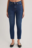 Hilde 499 YÜKSEK BEL MAVİ MOM JEANS KADIN