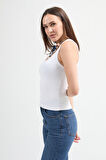 Cuello 82004 Dar Kesim Beyaz Kadın U Yaka Basic Atlet
