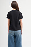 Victoria 80001 Regular Fit Siyah Kadın Basic T-Shirt