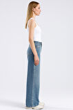 Paris 1003 Normal Bel Açık Mavi Wide Leg Jeans Kadın