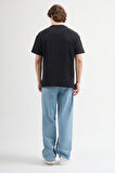 Antonio 84003 Oversize Baskılı Siyah Erkek Basic T-Shirt