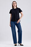 Lopez 249 Normal Bel Koyu Mavi Comfort Straight Jeans Kadın