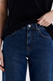 Lopez 249 Normal Bel Koyu Mavi Comfort Straight Jeans Kadın