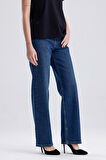 Lopez 249 Normal Bel Koyu Mavi Comfort Straight Jeans Kadın