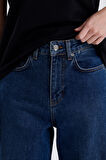 Paris 249 Normal Bel Koyu Mavi Wide Leg Jeans Kadın