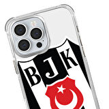 iPhone 15 Beşiktaş Büyük Logo Şeffaf Telefon Kılıfı