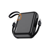hkm tech POWER DUO 10.000 mAh 20W, PD 20W hızlı şarj destekli, Type-C ve Lightning Kablolu Powerbank