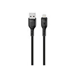 hkm tech KNIT 2A Çıkış, USB-A to Lightning Şarj ve Data Aktarım Kablosu, Örgü Tasarım, 1 metre