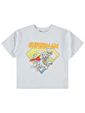 Süperman Erkek Çocuk Tişört 6-9 Yaş Beyaz