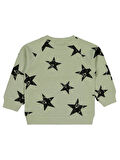 Civil Boys Yıldız Empirme Baskılı 2-5 Yaş Sweatshirt - Haki 5-6 Yaş