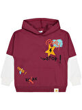 Civil Boys Stop Yıldız Baskılı 6-9 Yaş Sweatshirt - Bordo 6-7 Yaş