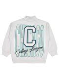 Civil Boys C Chıcago Baskılı-Nakışlı 6-9 Yaş Sweatshirt - Gri 9-10 Yaş