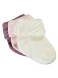 Civil Baby Kız Bebek 3'lü Çorap Set 0-24 Ay Pudra