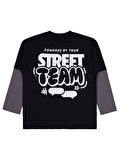 Civil Boys Street Team Baskılı 10-13 Yaş Sweatshirt - Siyah12-13 Yaş
