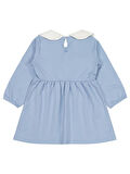 Civil Girls Yakası Nakışlı 2-5 Yaş Elbise - Mavi 5-6 Yaş