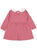 Civil Girls Yakası Nakışlı 2-5 Yaş Elbise - Pembe 5-6 Yaş