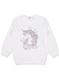 Civil Girls Unicorn Baskılı 2-5 Yaş Sweatshirt - Ekru 2-3 Yaş