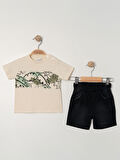 Bizio Erkek Bebek Şortlu Takım 9-24 Ay Bej