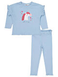 Civil Girls Unicorn Baskılı 2-5 Yaş Takım - Mavi 5-6 Yaş