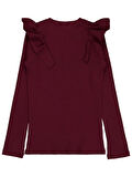 Civil Girls Omuz Fırfırlı 10-13 Yaş Sweatshirt - Bordo 13-14 Yaş