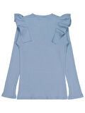 Civil Girls Omuz Fırfırlı 10-13 Yaş Sweatshirt - Mavi 13-14 Yaş