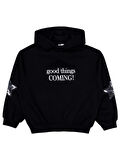 Civil Girls Coming Baskılı 10-13 Yaş Sweatshirt - Siyah 11-12 Yaş