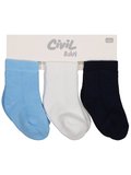 Civil Baby Basic Havlu 6-18 Ay 3'lü Bebek Erkek Çorap Set - Standart