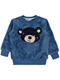 Civil Boys Ayı Nakışlı 2-5 Yaş Sweatshirt - Mavi 5-6 Yaş