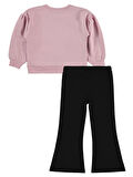Civil Girls Fiyonk Aksesuarlı 2-5 Yaş Takım - Pudra3-4 Yaş