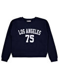 Civil Girls Los Angeles Baskılı 10-13 Yaş Sweatshirt - Lacivert 10-11 Yaş