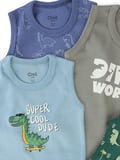 Civil Baby 5 li Dinazor Empirmeli Sıfır Kol 0-36 Ay Çıtçıtlı Badi - Yeşil