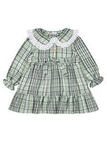 Civil Girls Ekose Desenli 2-5 Yaş Elbise - Yeşil 5-6 Yaş