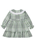 Civil Girls Ekose Desenli 2-5 Yaş Elbise - Yeşil 4-5 Yaş