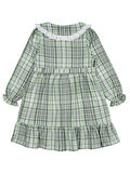 Civil Girls Ekose Desenli 6-9 Yaş Elbise - Yeşil 8-9 Yaş