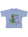 Civil Baby Timsah Baskılı 6-18 Ay Tişört - Mavi