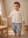 Civil Baby Kol Lastıklı 6-18 Ay Gömlek - Ekru